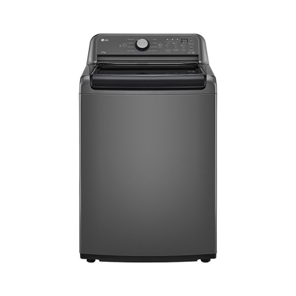 Lavadora automática LG Inverter 21Kg con agitador color negro